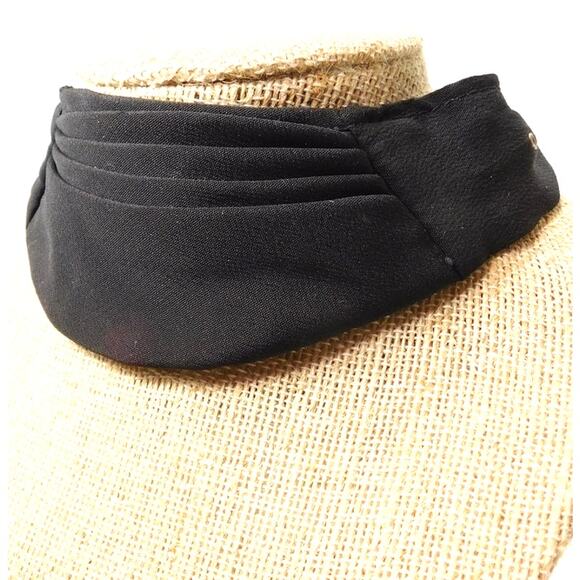Vintage Black Pleated Adjustable Cummerbund - Picture 3 of 6